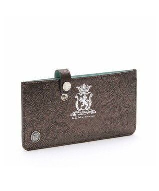 A.D.M.J. 【牛革】メタリックレザー/スリムウォレット グラファイト