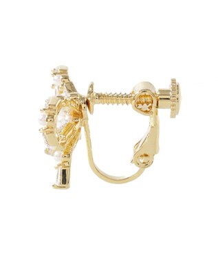 Maison de FLEUR ビジューリボンイヤリング Gold