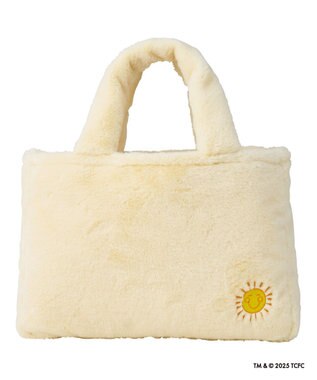 MOONBAT Care Bears(ケアベア) フェイクファーバッグ A4サイズ 手洗い可能 ライトイエロー