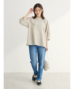 Green Parks 接触冷感　ラグランスリーブブラウス Light Beige