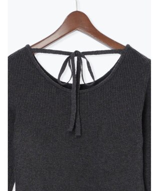 Te chichi 【宮本茉由着用】リブニットドッキングアシメワンピース チャコールグレー