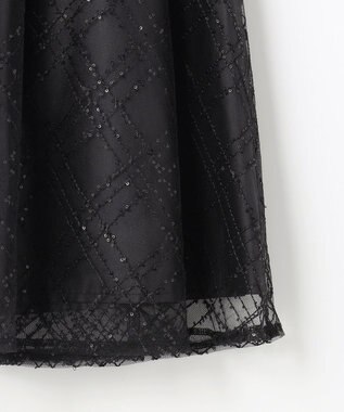 Feroux きらめきチェックフレア スカート ブラック系