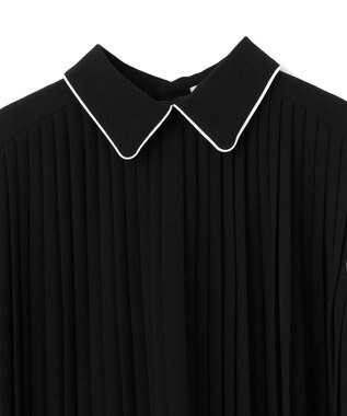 BEIGE， 【WEB限定】PERLE / プリーツブラウス Black