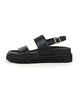 Dominic3 フットベット レザーパテッドサンダル ブラック