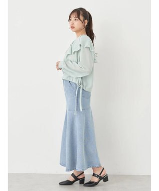 earth music&ecology ラッフルシアードロストブラウス Mint