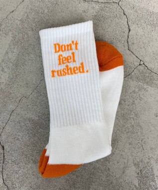 WEGO カラーロゴリブソックス オレンジ