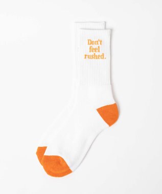 WEGO カラーロゴリブソックス オレンジ