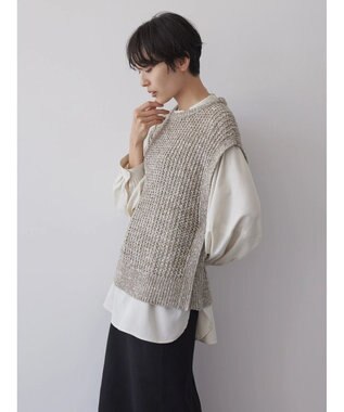 AMERICAN HOLIC ＳＥＴ　ボリュームスリーブシャツ＋ニットベスト Ivory