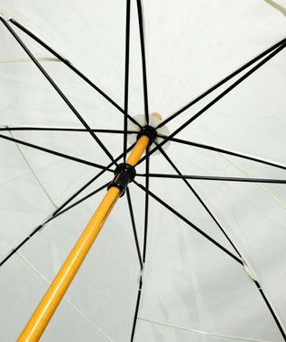 +RING 【プラスリング】【数量限定】 UNISEX 雨傘（長）55cm WHT パッチワークパイピングビニール傘 白～オフホワイト