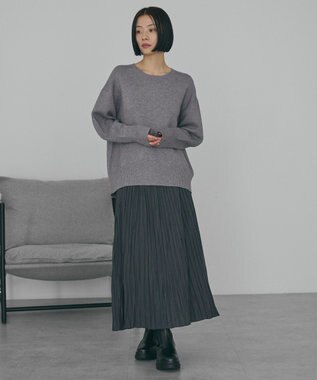 AMERICAN HOLIC バイパチ前振りニットプルオーバー Gray Mixture