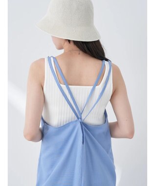 earth music&ecology リサイクルポリエステルブレンドキャミワンピース Sax