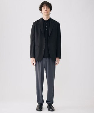 UNFILO MENS アラエルアンチピリングニット ポロ ブラック