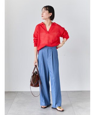 Te chichi メッシュスキッパーポロニット レッド