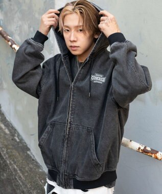 WEGO ワーカーズフードブルゾン デニムブラックソノタ