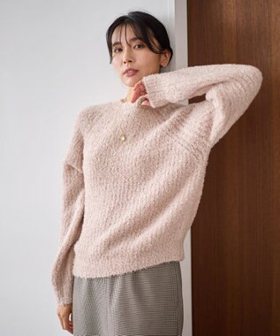 ANY カーリーファンシーニット ピンク