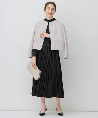 自由区 L 360°FREEウォッシャブノーカラージャケット ベージュ系