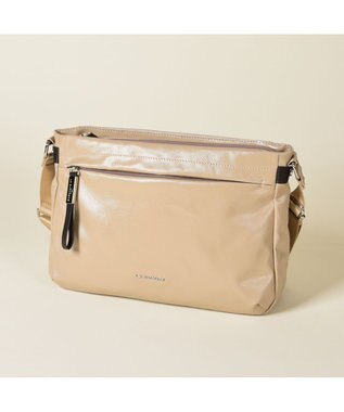 LA BAGAGERIE コーティングキャンバス ショルダーバッグ ライトベージュ