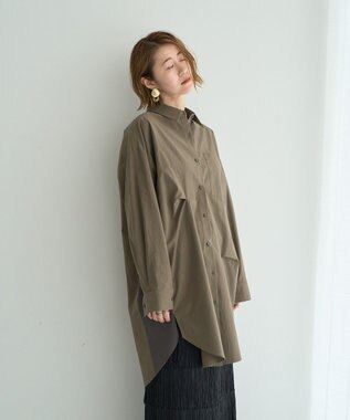 YECCA VECCA 2way袖デザインロングシャツ Khaki