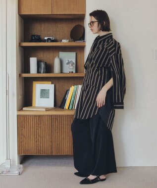 YECCA VECCA 2way袖デザインロングシャツ Stripe Black