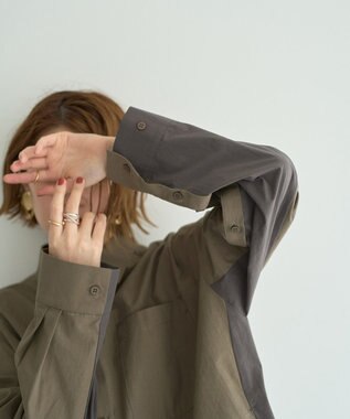 YECCA VECCA 2way袖デザインロングシャツ Khaki