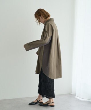 YECCA VECCA 2way袖デザインロングシャツ Khaki