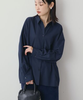 AMERICAN HOLIC イージーケアコクーンバックタックシャツ Navy