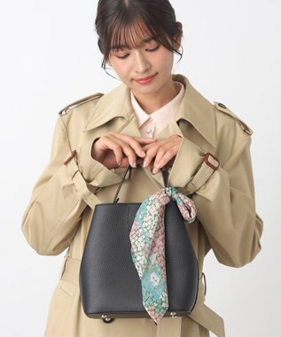 MOONBAT 【WEB限定】PAUL & JOE ACCESSOIRES シルクシフォンスカーフ 58×58cm ターコイズブルー(Hide and seek in the flowers)