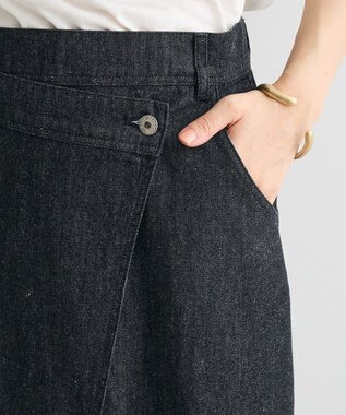 CRAFT STANDARD BOUTIQUE ラップ風デニムスカート Black