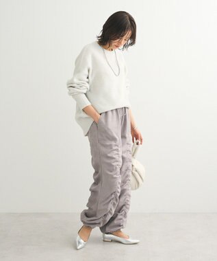 Green Parks ・Ｐｅｔｉｔ　Ｆｌｅｕｒ　ラメ＆スパンコールニット Off White