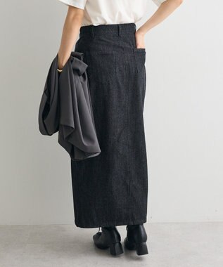 CRAFT STANDARD BOUTIQUE ラップ風デニムスカート Black