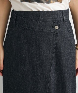CRAFT STANDARD BOUTIQUE ラップ風デニムスカート Black