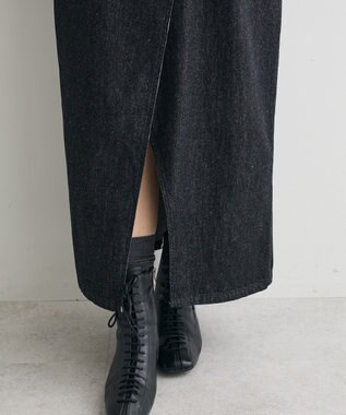 CRAFT STANDARD BOUTIQUE ラップ風デニムスカート Black