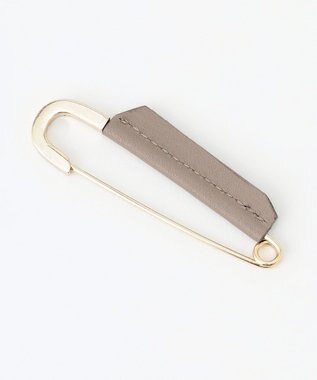 J.PRESS LADIES レザー キルトピン ライトグレー系