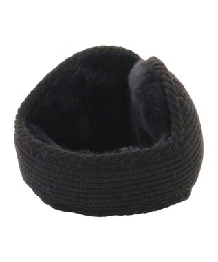 MOONBAT FURLA(フルラ) コーデュロイ×ファー バックアームイヤマフ ブラック