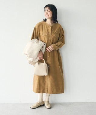 CRAFT STANDARD BOUTIQUE コーデュロイシャツワンピース Camel