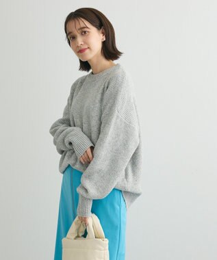 Green Parks ・Ｐｅｔｉｔ　Ｆｌｅｕｒ　ラメ＆スパンコールニット Gray