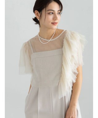 Te chichi 【セレモニーアイテム】チュールフリルレイヤードボレロ オフホワイト