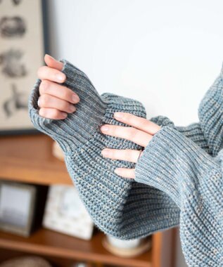 WEGO リボンニットボレロ サックス