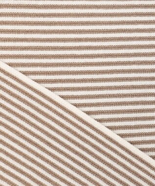 自由区 L 【カタログ掲載・洗える】モールコンビ ニット ダークベージュ×エクリュ