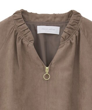 Green Parks スウェードライクギャザーブルゾン Light Brown