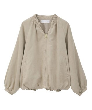 Green Parks スウェードライクギャザーブルゾン Light Beige