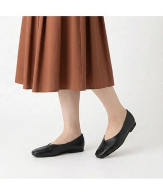 ing <ing>【WEB限定】スクエアトゥフラットシューズ ブラック