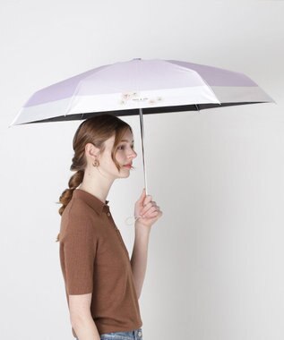 MOONBAT 【WEB限定/一級遮光99.99%】晴雨兼用折りたたみ日傘 ポール&ジョー(PAUL & JOE ACCESSOIRES)クリザンテーム/バイカラー 雨の日OK 遮熱 簡単開閉 UV 晴雨兼用 ライトパープル