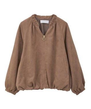 Green Parks スウェードライクギャザーブルゾン Light Brown