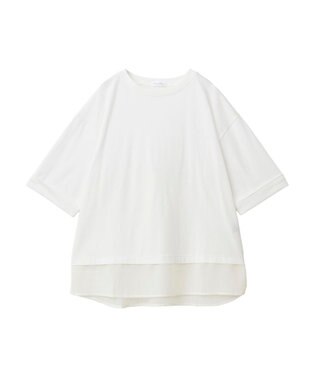 Green Parks ５分袖裾シアードッキングチュニック White