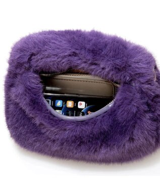 UNBILLION カシュカシュ cachecache / フェイクファー2wayハンドルミニバッグ パープル