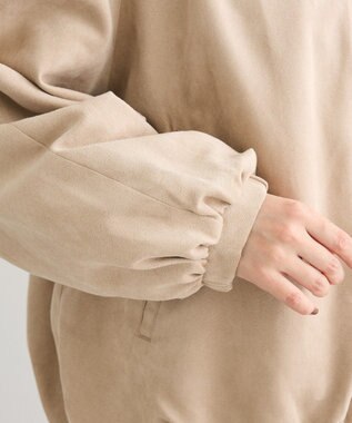 Green Parks スウェードライクギャザーブルゾン Light Beige