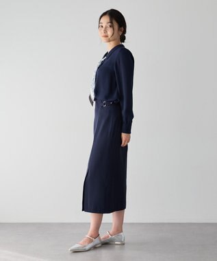 YECCA VECCA サイドベルトナロースカート Navy