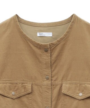 CRAFT STANDARD BOUTIQUE コーデュロイシャツワンピース Camel