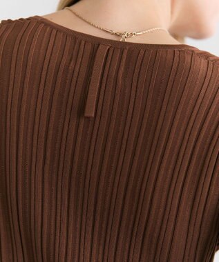 BEIGE， LABRADO / ランダムリブ Uネックニット Brown